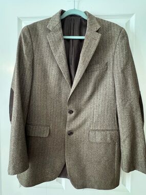 Ralph Lauren Men's Brown Wool-Cashmere Blazer with Elbow Patches